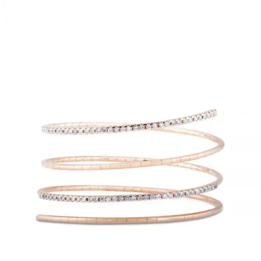 Pulsera-oro-rosa-muelle-4-vueltas-diamantes