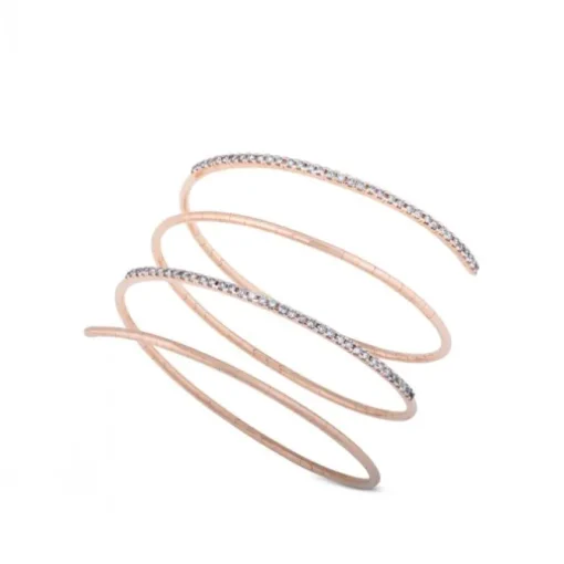 Pulsera-oro-rosa-muelle-4-vueltas-diamantes
