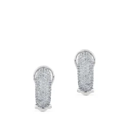 Semiaros de oro blanco con pavé de diamantes