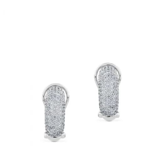 Semiaros de oro blanco con pavé de diamantes