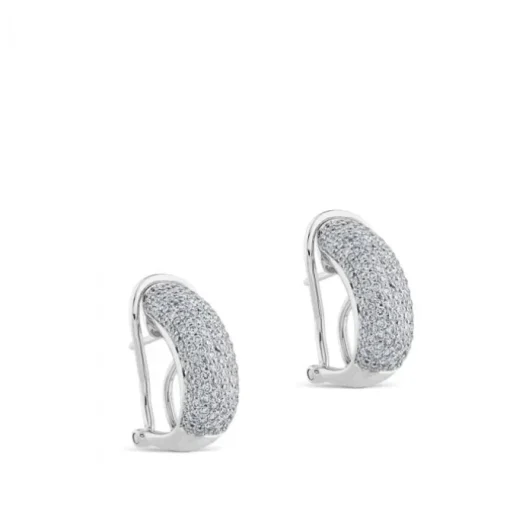 Semiaros de oro blanco con pavé de diamantes