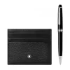 Set con bolígrafo platinado Meisterstück Classique y portatarjetas de bolsillo Meisterstück 6 tarjetas