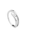 Solitario "Alice" de oro blanco con diamante talla brillante de 0.16 quilates