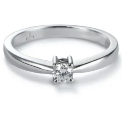 Solitario "Annabella" de oro blanco con diamante talla brillante 0.13 quilates