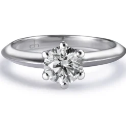 Solitario "Daniela" de oro blanco con diamante talla brillante 0.74 quilates