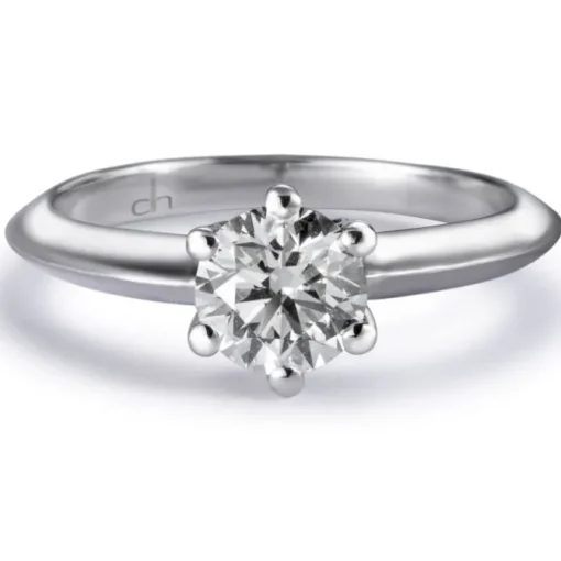 Solitario "Daniela" de oro blanco con diamante talla brillante 0.74 quilates