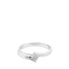 Solitario de oro blanco con diamante en montura envolvente 0.16 quilates