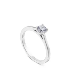 Solitario de oro blanco con diamante talla brillante 0.21 quilates