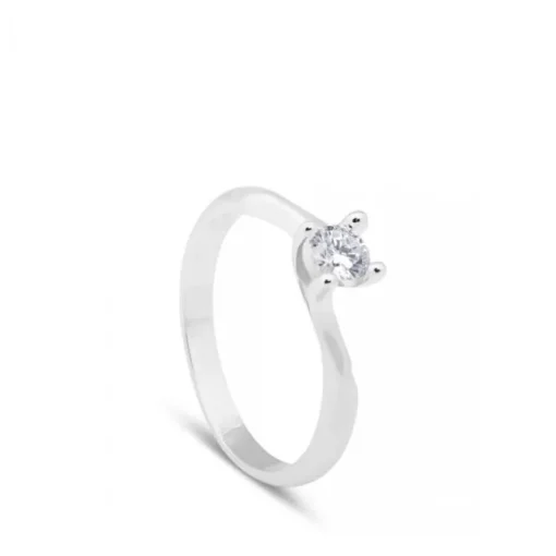 Solitario de oro blanco con diamante de 0.25 quilates