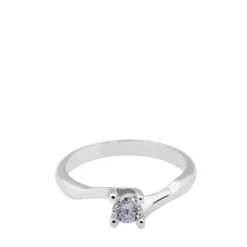 Solitario de oro blanco con diamante de 0.25 quilates