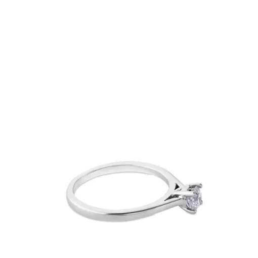 Solitario de oro blanco con diamante talla brillante 0.21 quilates