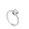 Solitario de oro blanco talla princesa 1,01 quilates engastado en 4 garras
