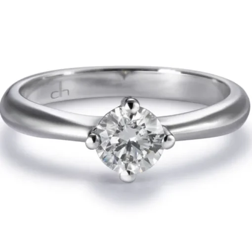 Solitario "Diana" de oro blanco con diamante talla brillante 0.51 quilates