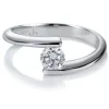 Solitario "Encuentro" de oro blanco con diamante talla brillante 0.31 quilates