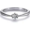 Solitario "Ginebra" de oro blanco con diamante talla brillante 0.07 quilates