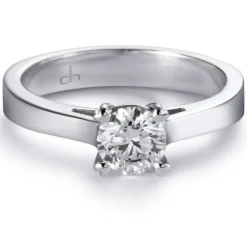 Solitario "Julia" de oro blanco con diamante talla brillante 0.51 quilates