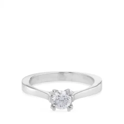 Solitario "Julieta" de oro blanco con diamante talla brillante de 0.25 quilates