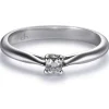 Solitario "Olivia" de oro blanco con diamante talla brillante 0.08 quilates