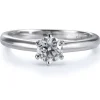 Solitario "Sabrina" de oro blanco con diamante talla brillante 0.54 quilates
