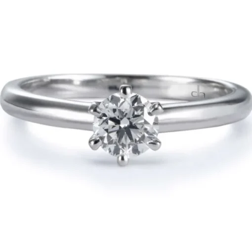 Solitario "Sabrina" de oro blanco con diamante talla brillante 0.54 quilates