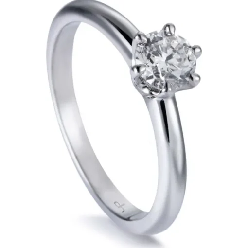 Solitario "Sabrina" de oro blanco con diamante talla brillante 0.54 quilates