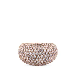 Sortija ancha de oro rosa con pavé de diamantes