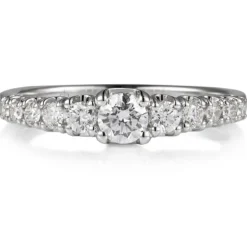 Sortija "Atenea" de oro blanco con diamantes