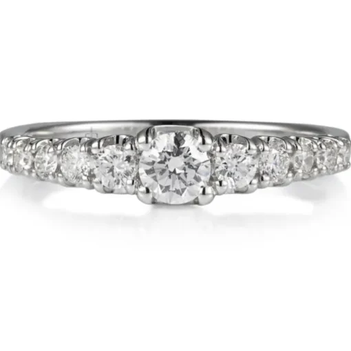 Sortija "Atenea" de oro blanco con diamantes