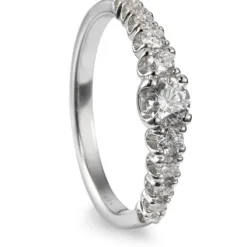 Sortija "Atenea" de oro blanco con diamantes