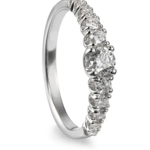 Sortija "Atenea" de oro blanco con diamantes
