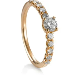 Sortija "Atenea" de oro rosa con diamantes