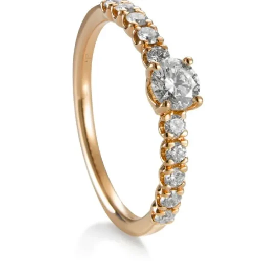 Sortija "Atenea" de oro rosa con diamantes