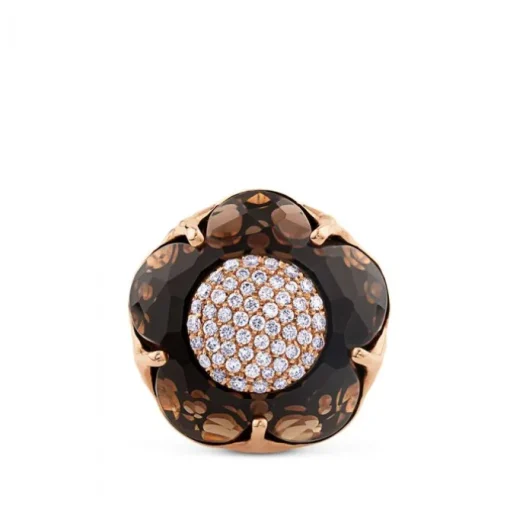 Sortija Bon ton de oro rosa con Onix y pavé de diamantes