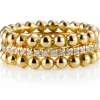 Sortija "Bubbles" de oro amarillo con hilera de diamantes en garra