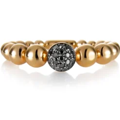 Sortija "Bubbles" de oro rosa con diamantes negros