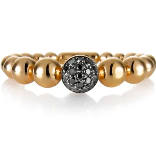 Sortija "Bubbles" de oro rosa con diamantes negros