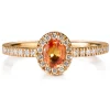 Sortija "Caramelo" de oro rosa con Zafiro naranja y diamantes
