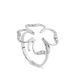 Sortija cLOVEr de oro blanco y diamantes
