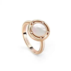 Sortija Damiani D.Side de oro rosa, nacar y diamante