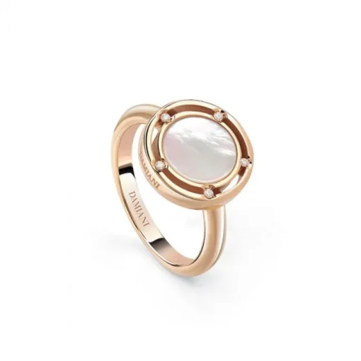 Sortija Damiani D.Side de oro rosa, nacar y diamante