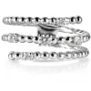 Sortija de muelle "Bubbles" de oro blanco con 5 diamantes