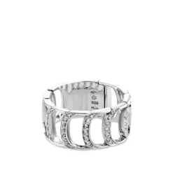 Sortija de oro blanco colección D con pavé de diamantes