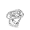 Sortija de oro blanco con curvas en pavé diamantes