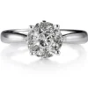 Sortija de oro blanco con diamantes y engaste invisible en 8 garras