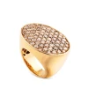 Sortija de oro rosa oval con diamantes brown