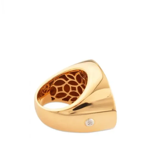 Sortija de oro rosa oval con diamantes brown