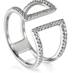 Sortija "GeometriCh" de oro blanco con diamantes