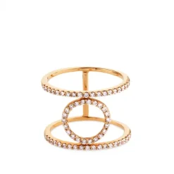 Sortija GeometriCh en círculo de oro rosa con pavé de diamantes