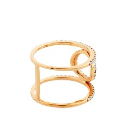 Sortija GeometriCh en círculo de oro rosa con pavé de diamantes