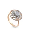 Sortija "Helice" de oro blanco y oro rosa con diamantes